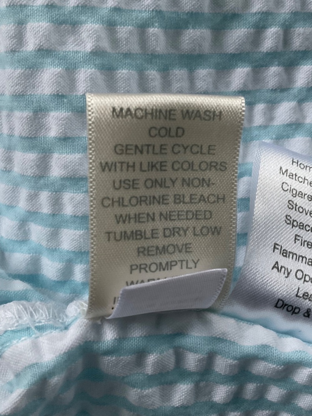 Eileen West Seersucker Robe 2X Light Blue White Stripe Cottagecore Lounge Luxury - Picture 9 of 9
